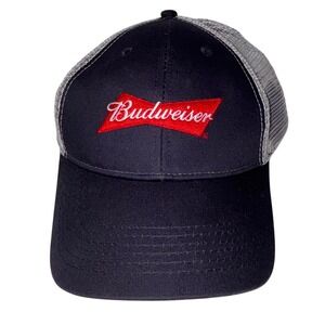 Budweiser Red Logo Trucker Hat Baseball Cap Mesh Back Snapback Men One Size‎